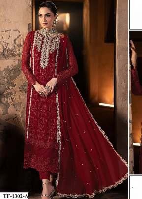 Designer Pakistani Suits Faux Georgette With Embroidery 3 mm Sequence  Work Red Color DN 1302