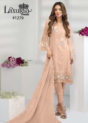 Designer Stylish Tunic Handwork  & Embroidered Patch Work Pakistani Readymade Suit Light Peach Color