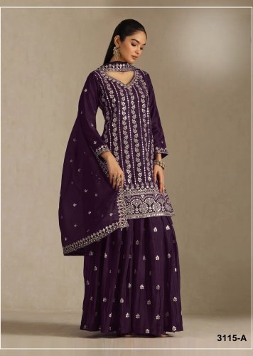 Designer Suit DN 3115 Beautiful Embroidery And Timeless Elegance For Every Special Occasion Palazzo Suit Wine Color