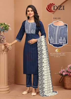 Designer cotton Readymade 3 piece Kurtis pant Dupptta with Sequence work Nevy Blue colours