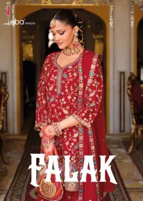Eba Lifestyle Falak Chinon Embroidery Work Designer Festival Wear Readymade Collection