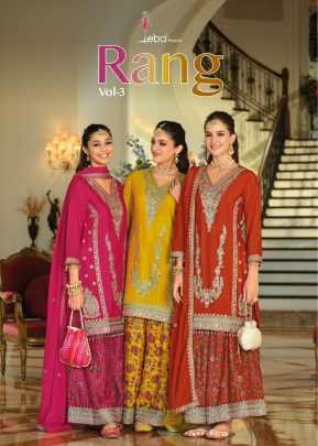 Eba Lifestyle Rang Vol 3 Heavy Chinon Silk With Embroidery Work Readymade Palazzo Suit 