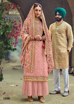 Eba Lifestyle Satrangi Foux Georgette Punjabi Suit Pink Color DN 1208