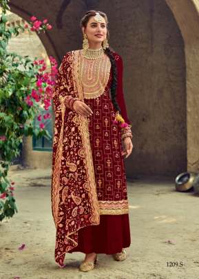Eba Lifestyle Satrangi Foux Georgette Punjabi Suit Maroon Color DN 1209