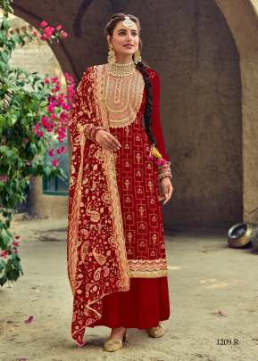 Eba Lifestyle Satrangi Foux Georgette Punjabi Suit Red Color DN 1209