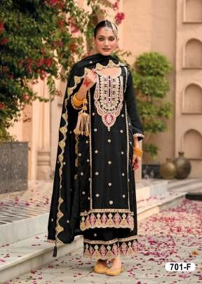 Eba Lifestyle Superhit Launch Designer Palazzo Suits In Pure Airtex Chinon With Embroidery Black Color DN 701