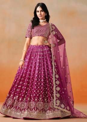 Exclusive Designer Wedding Lehenga Choli Georgette Zari and Multiple Sequence With Embroidery Work Red Pink Color 