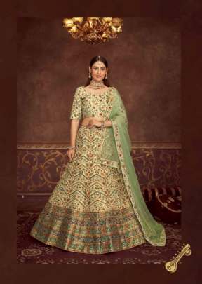 Exclusive Embroidered Art Silk Semi Stitched Lehenga Choli Mint Green Color DN 2022