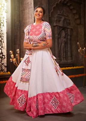 Exclusive Festival Wear Traditional Navratri Lehenga Choli White Color DN 2341 