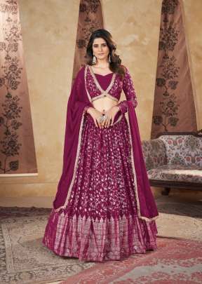 Exclusive Foil Printed Full Stitched Lehenga Choli Deep Pink Color DN 2402