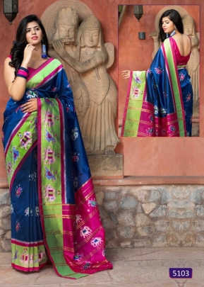 Exclusive Patola Silk Saree Patola Vol 1 DN 5103 Royal Blue