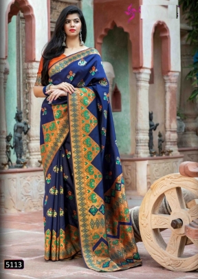 Exclusive Patola Silk Saree Patola Vol 2 DN 5113 Nevy Blue