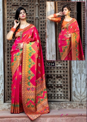 Exclusive Patola Silk Saree Patola Vol 2 DN 5114 Dark Pink