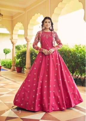 Exclusive Sequence Embroidered Work Anarkali Gown With Koti Rani Color DN 4766