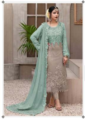 Exclusive Trending Heavy Faux Georgette With Embroidery Sequence Work Pakistani Suit Batli Color DN 9109