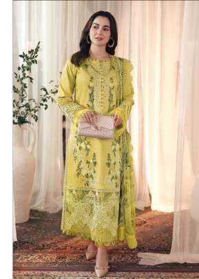 Exclusively Pakistani Festival Collection Heavy Cotton And Embroidery With Sequence Work Pakistani Suit Yellow Color DN 191 