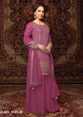 Exclusive  And Designer Heavy Chinnon  With Embroidery Work Palazzo Suits Light Pink Color DN 5101 