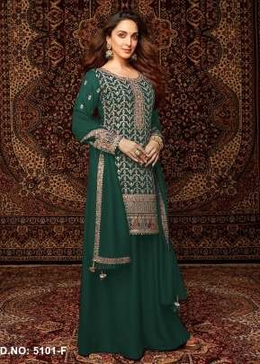 Exclusive And Designer Heavy Chinnon  With Embroidery Work Palazzo Suits Green Color DN 5101 