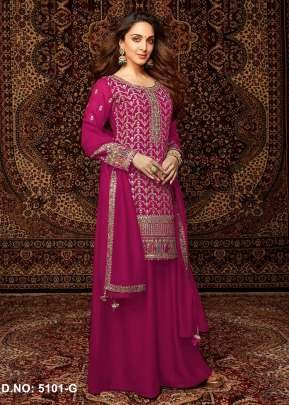 Exclusive  And Designer Heavy Chinnon  With Embroidery Work Palazzo Suits Pink Color DN 5101 