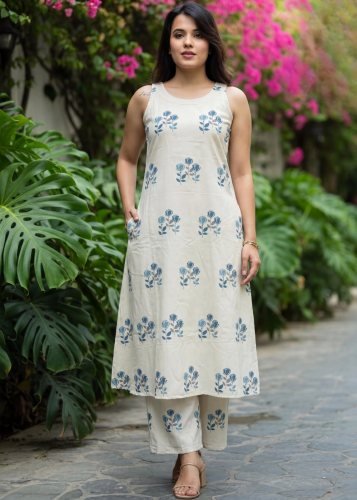 Fancy And Stylish special Co Ord Set Flex Cotton print Off White Color LFH Cord Set Summer