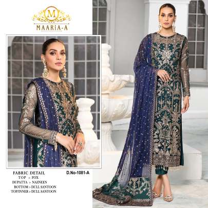 Fancy Designer Faux Georgette With Embroidery Work Maaria A Pakistani Suit DN 1081