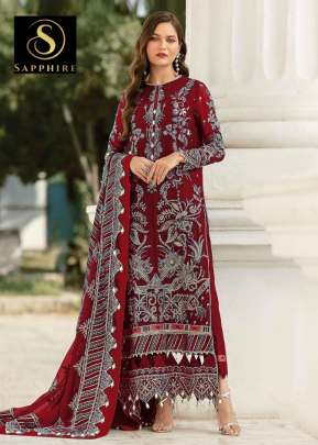 Faux Georgette With Embroidery Work With Naznin Dupatta Pakistani Suit Maroon Color DN 108