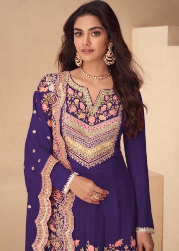 Gulkayra Designer Archana Real Chinon With Embroidery Work Salwar Kameez 