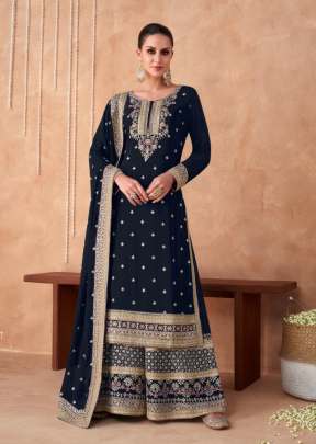 Gulkayra Designer Izhaar Heavy Faux Georgette With Embroidered Sequence Work Black Color DN 7191
