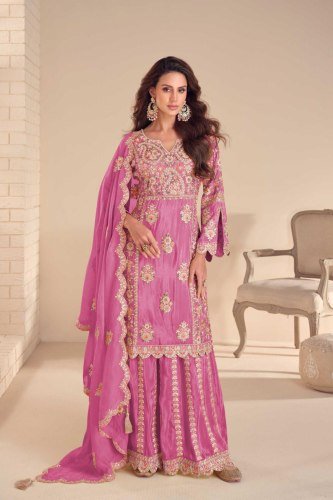Gulkayra Designer Mariya DN 7539 Real Simar With Embroidery Work Ready Made Palazzo Suit Pink Color