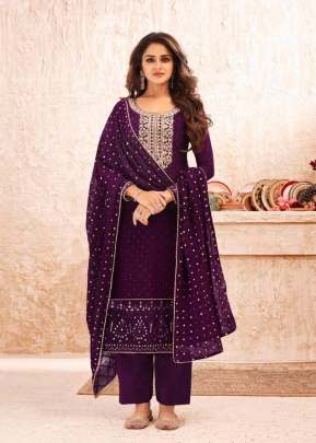 Gulkayra Nazmin Real Georgette Designer Suit Wine Color DN 7001