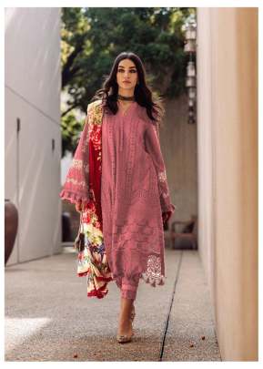 Heavy Cotton With Embroidery Work Pakistani Suit Peach Color DN 152