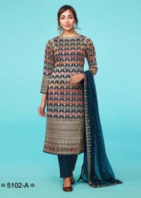 Heavy Faux Georgette With Embroidery Work With Cording And Sequence Work Designer Suit Rama Color DN 5102