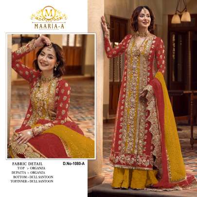 Heavy Organza With Embroidery Sequence Work With Stone Pakistani Maaria A DN 1080