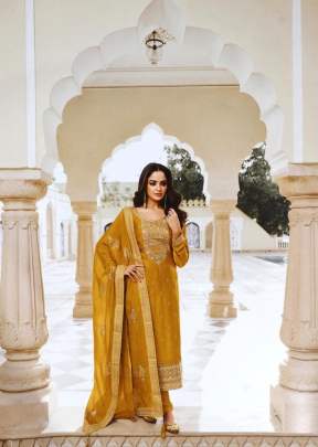 Jisa Sanam Heavy Dola Silk Embroidery With Sequence Work Designer Suit Mustard Yellow Color DN 13613 