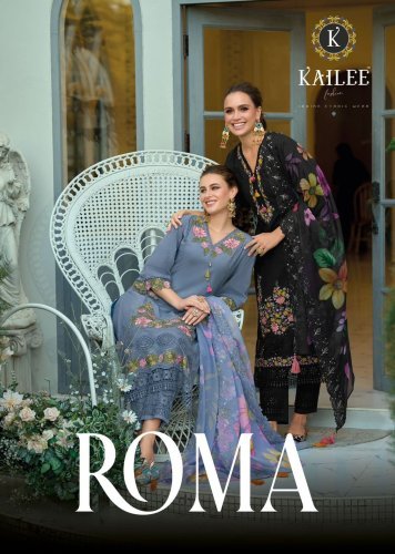 Kailee Roma Pure Cotton With Thread And Hand Work Designer Kurti Pant And Dupatta Set