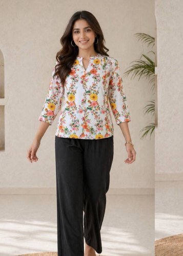  Kamudi 2  Trendy Rayon Slub Signature Digicore Printed  Exclusive Co-ord Set  Multi Color
