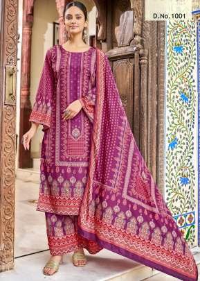 Karina Vol 2 Designer Readymade Pakistani Suit Pure Crape Silk With Digital Print Purple Color DN 1001