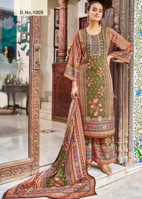 Karina Vol 2 Designer Readymade Pakistani Suit Pure Crape Silk With Digital Print Olive Green Color DN 1005