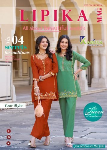 Karissa Lipika Viscose Premium Pure Viscose Mal Chanderi Thread Work Co Ord Set Collection