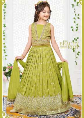 Kids Vol 35 Banarasi Jari Silk With Handwork Parrot Color DN 745 Size Set