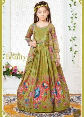 Kids Vol 35 Viscose Position Print With Embroidery Work Mehndi Color DN 719 Size Set