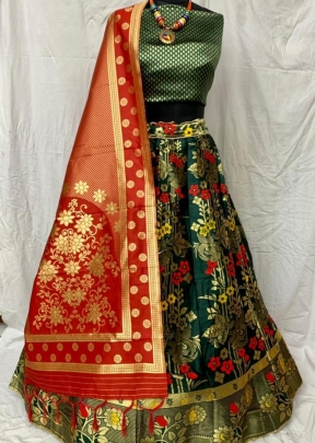 LFH Banarasi Lehenga Choli Vol 2 Mehndi