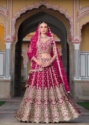 LFH SN Pure Butterfly Net With Diamond And Embroidery Work Lehenga Choli Pink Color DN 4002 