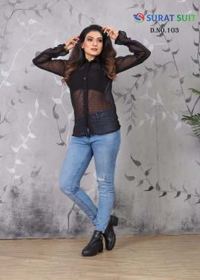 LFH Trendy Designer Stylish Ladies Shirt Black Color DN 103