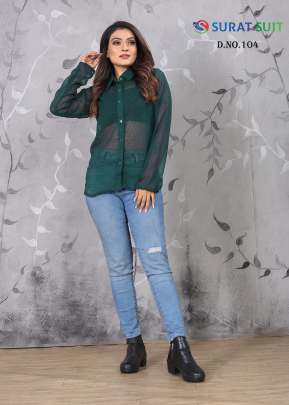 LFH Trendy Designer Stylish Ladies Shirt Teal Color DN 104