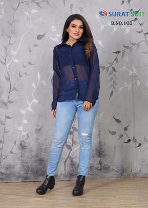 LFH Trendy Designer Stylish Ladies Shirt Blue Color DN 105