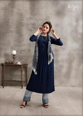 LT NX VOL 39 Fancy Designer Kurtis With Palazzo DN 3903 Blue