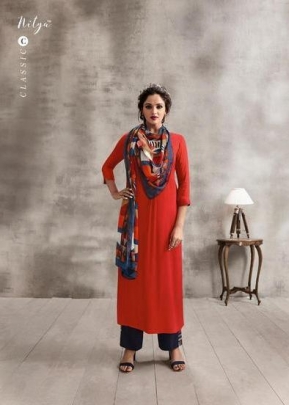 LT NX VOL 39 Fancy Designer Kurtis With Palazzo DN 3904 Orange