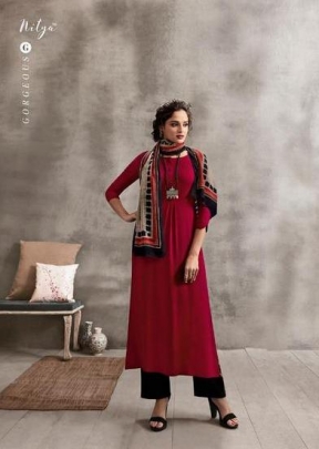 LT NX VOL 39 Fancy Designer Kurtis With Palazzo DN 3907 Red