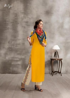 LT NX VOL 39 Fancy Designer Kurtis With Palazzo DN 3906 Yellow